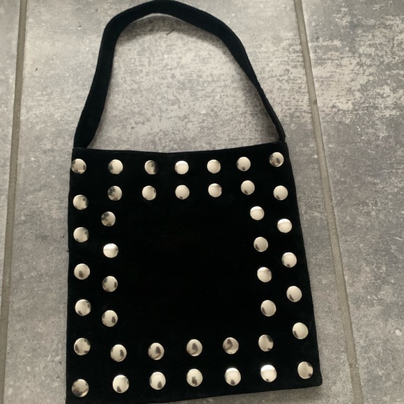 Suede Bebe Vintage Small Tote Bag Handbag - Picture 9 of 13